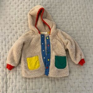 VGUC Baby Boden Hooded Borg Jacket Size 9-12 Months